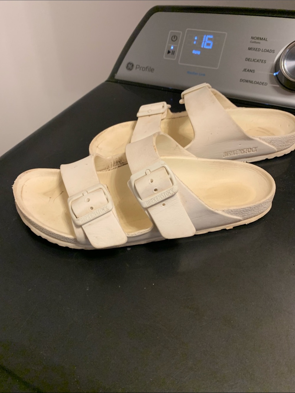 Birkenstock white rubber slip ons - Picture 2 of 3